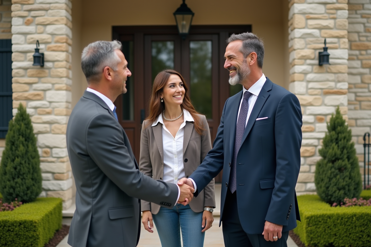Agent immobilier serrant la main d