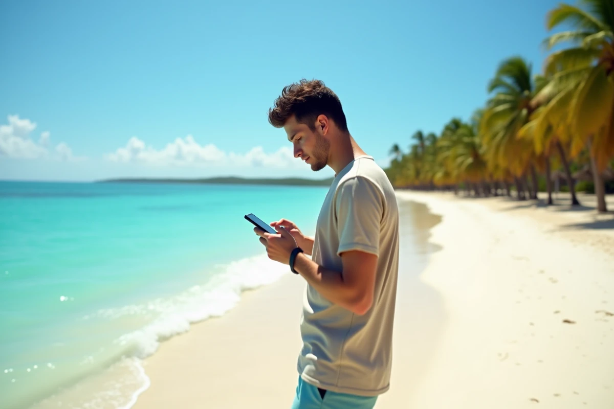 Jeune homme vérifiant l